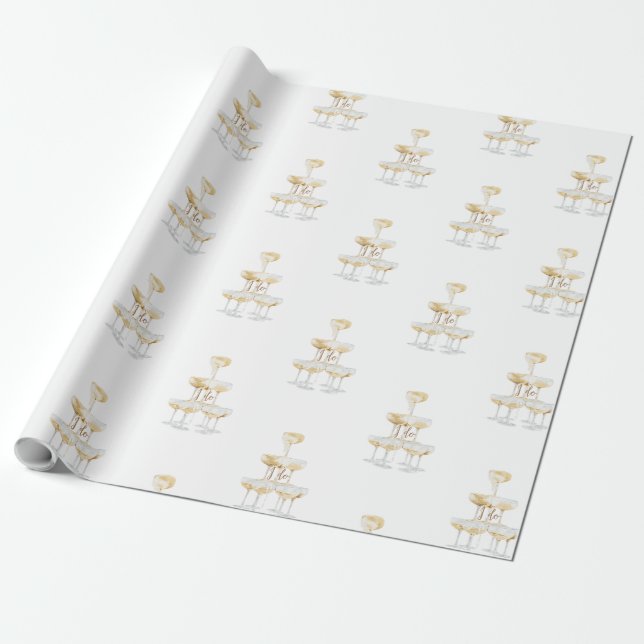 I do champagne Tower Wedding  Wrapping Paper (Unrolled)