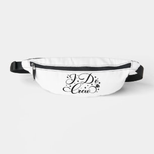 I Do Crew Black Text on White Fanny Pack