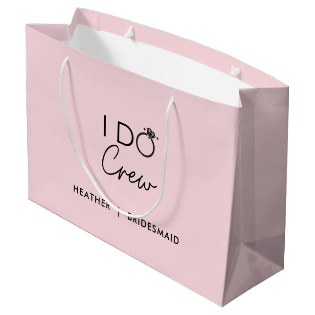 I Do Crew Bridal Party Bachelorette Party Favours Large Gift Bag (Back Angled)