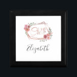 I Do Crew Pink Floral Blush Pink Flowers Greenery Gift Box<br><div class="desc">Personalise these gift boxes for your bridal party.  I Do Crew saying with Pink Flowers and Frame.</div>
