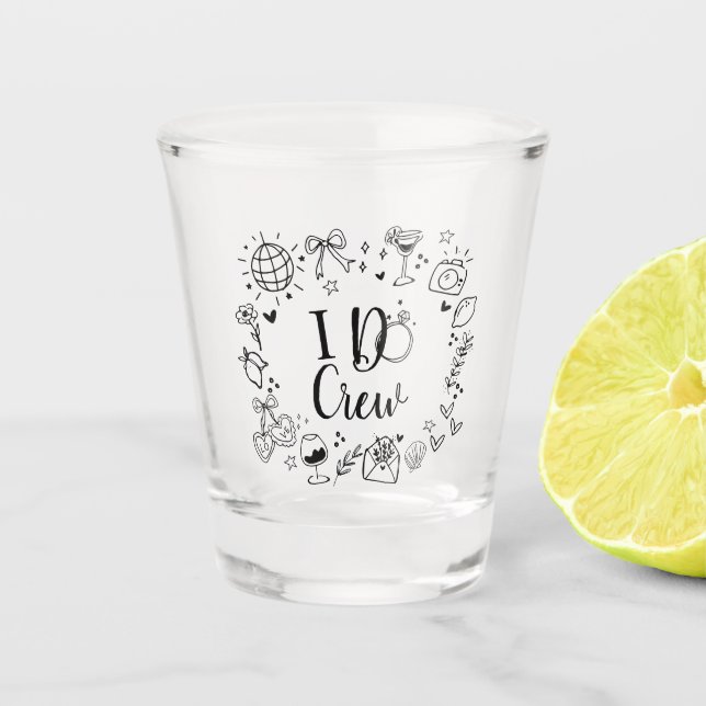 I Do Crew Shot Glass Bachelorette Party Favour (Front)
