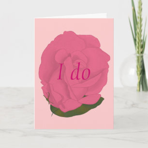 I do, Custom Wedding Invitations Cards, Pink Rose