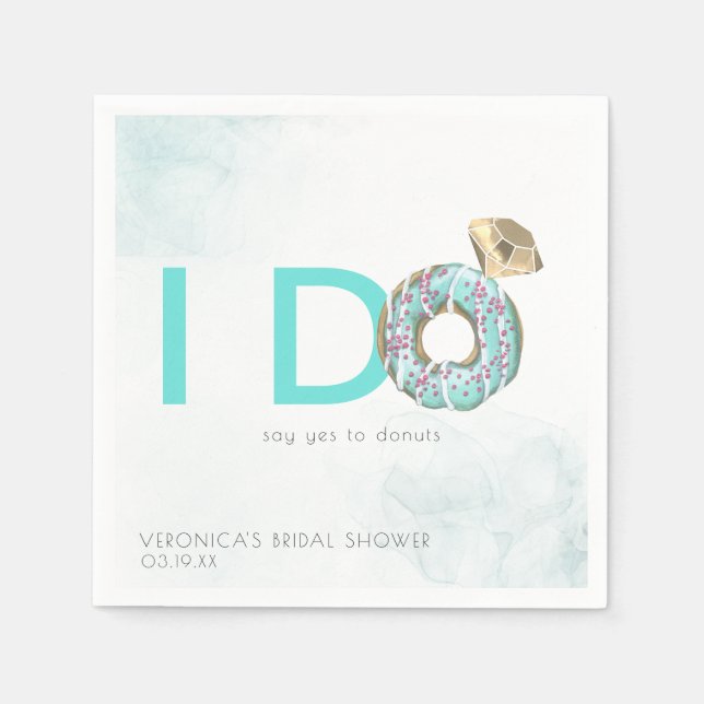 I Do | Doughnut Themed Bridal Shower Personalised Napkin (Front)