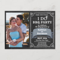 I DO Engagement Photo BBQ Party Invitation