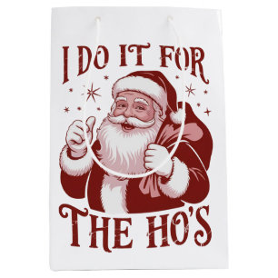 I Do It For The Ho's Snarky Christmas Sarcastic Medium Gift Bag