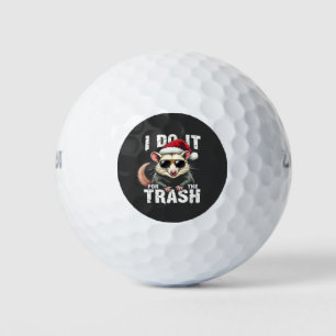 I Do It for the Trash Funny Christmas Opposum Golf Balls