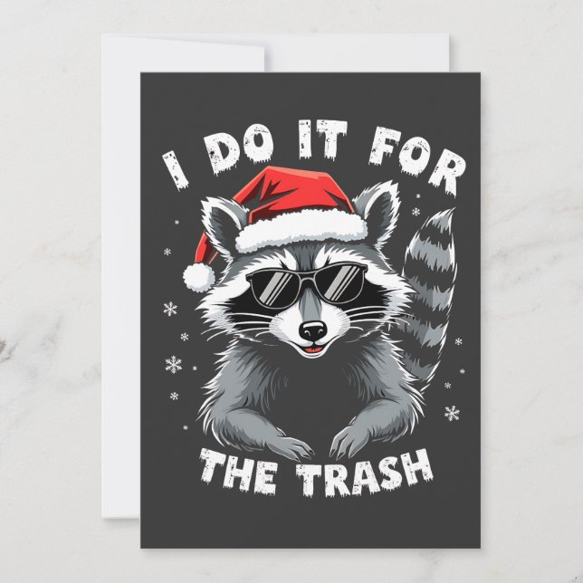 I Do It for the Trash Funny Christmas Racoon  Save The Date (Front)