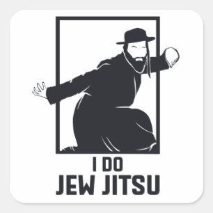 I Do Jew Jitsu I Funny Jui Jutsu Square Sticker