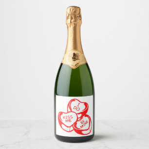 I Do Kiss Me Be Mine Valentine's Day Sparkling Wine Label
