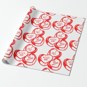 I Do Kiss Me Be Mine Valentine's Day Wrapping Paper