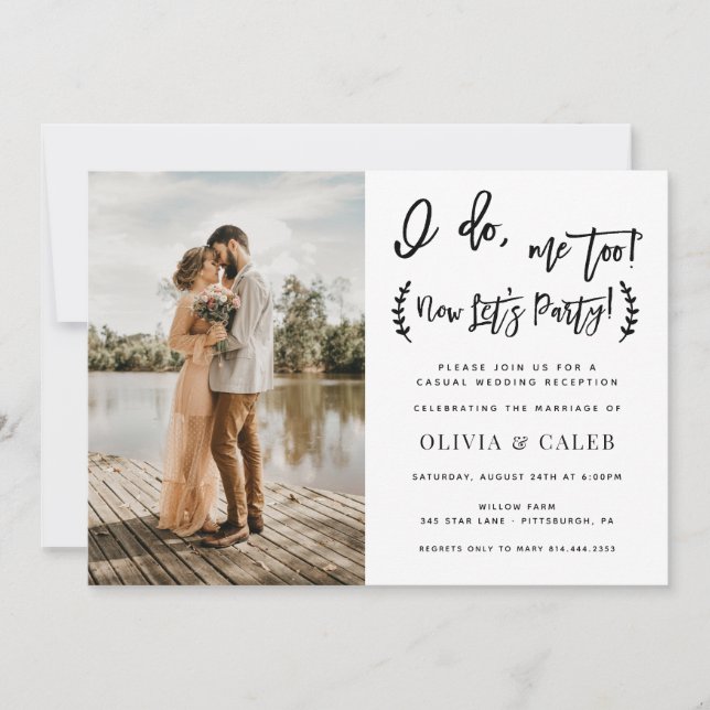 I do me too Reception Only Invitation (Front)