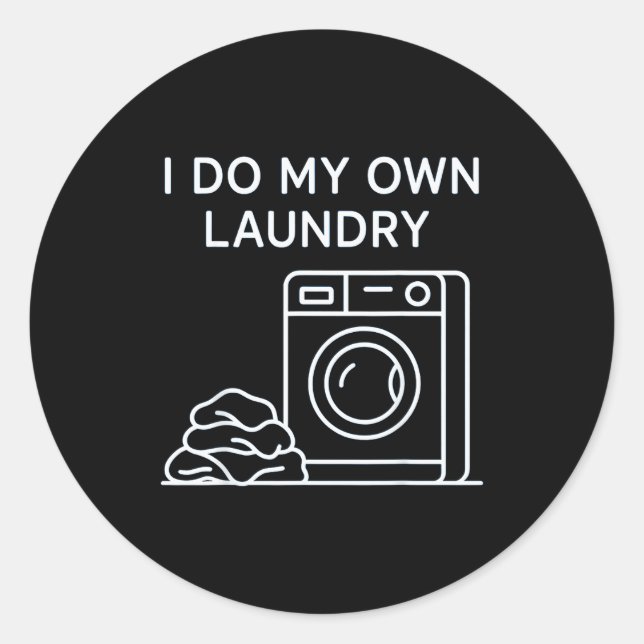 I Do My Own Laundry Minimal This Year Achievements Classic Round Sticker (Front)