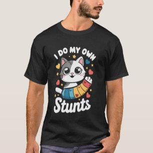 I Do My Own Stunts Broken Arm Cat Kids T-Shirt