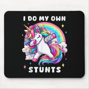 I Do My Own Stunts Broken Arm Injury Rainbow Dabbi Mouse Mat