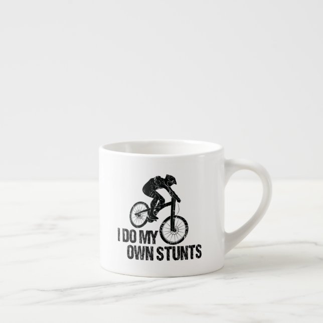 I Do My Own Stunts Downhill Biking Funny Espresso Cup (Right)