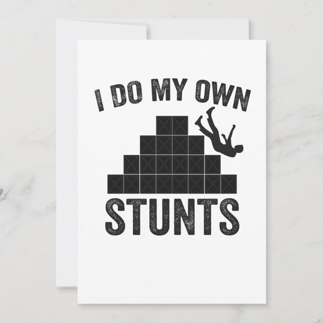 I do my own Stunts Funny Crate Challenge Gift Thank You Card (Front)