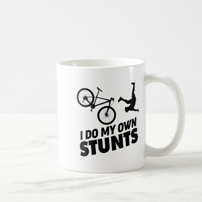 I Do My Own Stunts Funny Mountain Bike  Coffee Mug (Right)