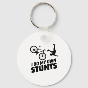 I Do My Own Stunts Funny Mountain Bike  Key Ring
