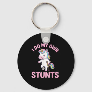 I Do My Own Stunts Girls Broken Leg Get Well Injur Key Ring