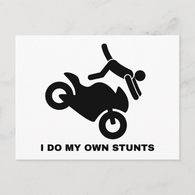 I Do My Own Stunts Postcard (Front)