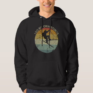 I Do My Own Stunts Skiing Skier Injury Hoodie