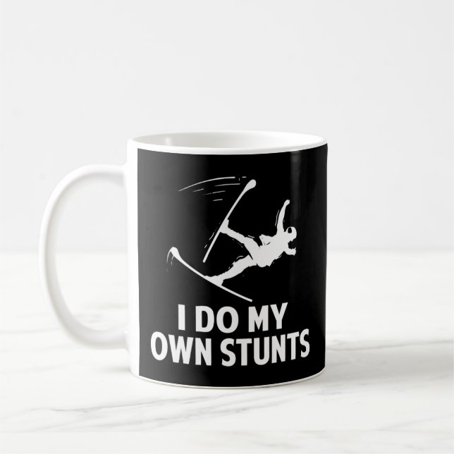 I do my own stunts-skiing Skiing Lover Coffee Mug (Left)
