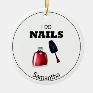 I Do Nails(Nail Technician) Ceramic Tree Decoration