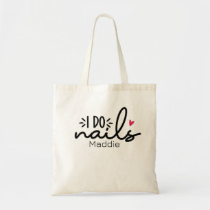 I Do Nails Red Heart Personalised Budget Tote Bag