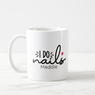 I Do Nails Red Heart Personalised   Coffee Mug