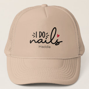 I Do Nails Red Heart Personalised Trucker Hat