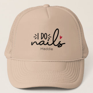 I Do Nails Red Heart Personalised   Trucker Hat