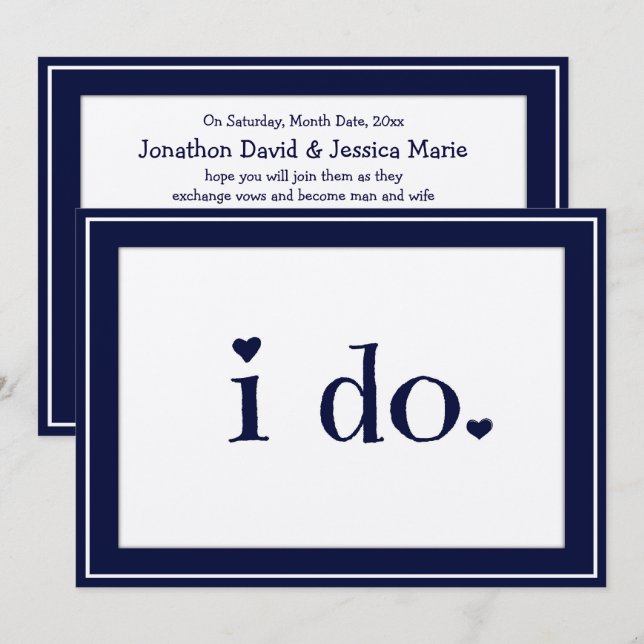 i do - navy invitation (Front/Back)
