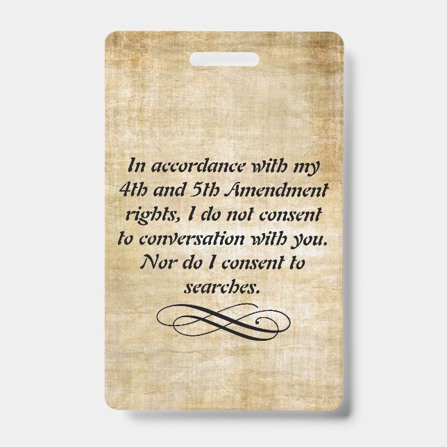 I do not consent badge and lanyard ID badge (Front)