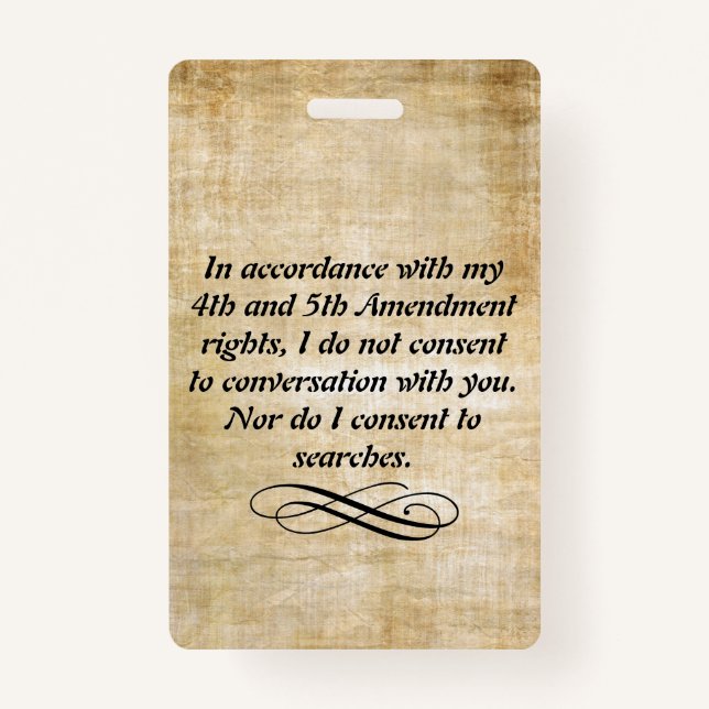 I do not consent badge and lanyard ID badge (Front)