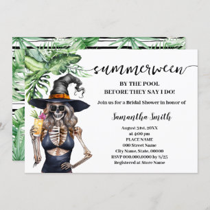 I do Party by the Pool Summerween Bridal Shower Invitation