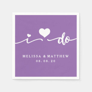 I Do Personalised Purple Wedding Paper Napkin