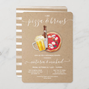 I do Pizza & Brews Rehearsal Dinner Invitation