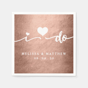 I Do Rose Gold Glamor Wedding Paper Napkin