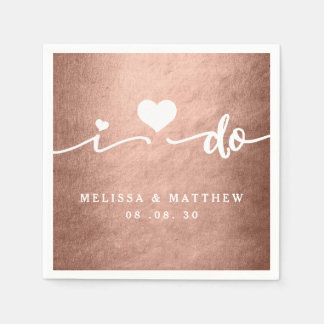 I Do Rose Gold Glamour Wedding Paper Napkin