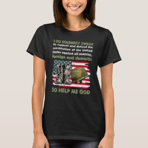 I Do Solemnly Swear So Help Me God American Flag V T-Shirt