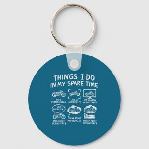 I Do Things Spare Time Biker Motorcycle Key Ring