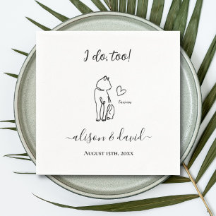 I do to Simple Black and White Cat Modern Wedding  Napkin
