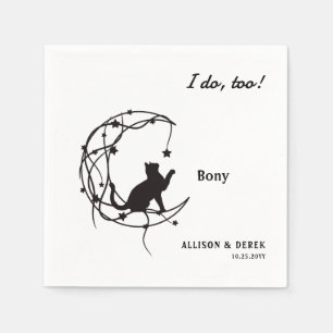 I Do Too   Cute Pet Name Minimalist Cat Wedding Napkin