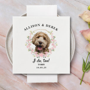 I Do Too Cute Template Cat Dog Photo Wedding Napkin