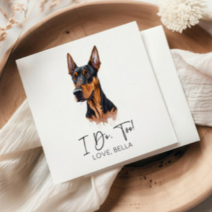 I Do, Too! Dobermann Dog Pet Wedding Napkin