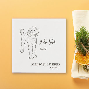 I Do Too Dog Personalised Goldendoodle Wedding Napkin