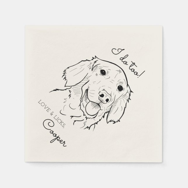 I Do Too Golden Retriever Cocktail Napkin (Front)