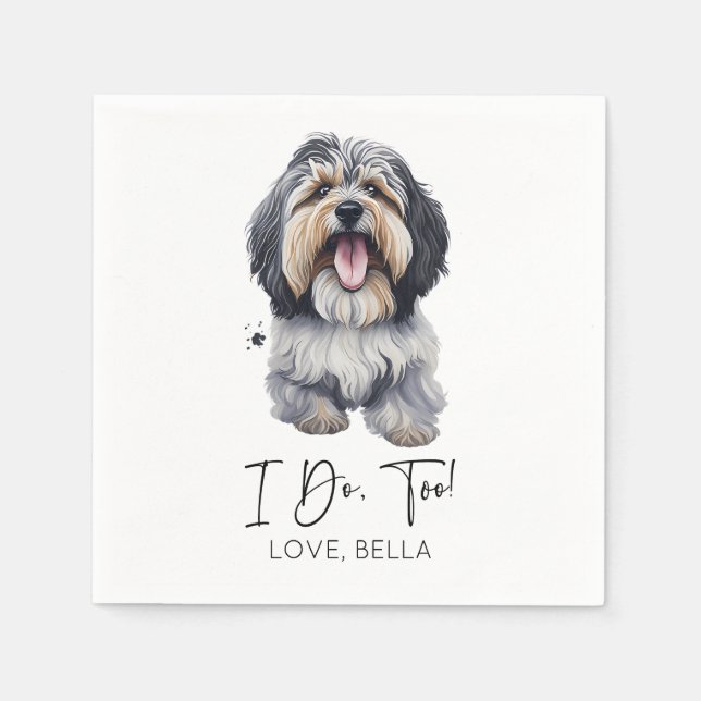 I Do, Too! Havanese Dog Wedding Napkin (Front)