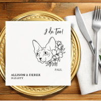 I Do Too Minimalist Pet Sphynx Cat Wedding