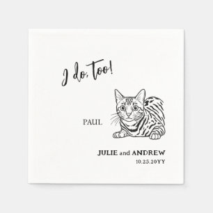 I Do Too Minimalist Shorthair Cat Wedding Napkin
